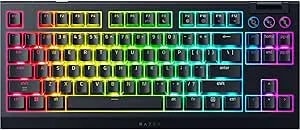 Razer Blackwidow V4 TKL Hyperspeed Wireless Hot Swappable Gaming Keyboard: Orange Tactile Switches - Wireless & Bluetooth - Multi-Function Roller & Control Buttons - Chroma RGB - Long Battery Life