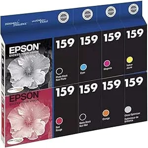 Epson Ultrachrome Hi-Gloss 2 Ink Cartridges For Epson Stylus R2000 Photo Printer (Set Of 8)