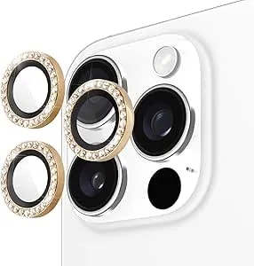 Kate Spade New York Iphone 16 Pro Max/Iphone 16 Pro Camera Lens Protector With Aluminum Ring - Set In Stone Gold
