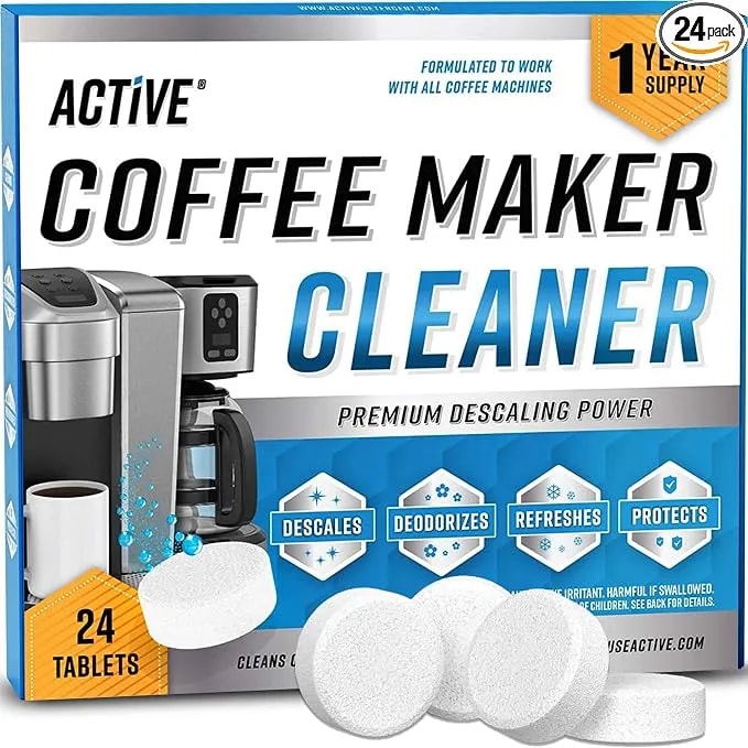 Coffee Machine Cleaner Descaler Tablets - 24 Count, Compatible With Nespresso, Keurig, Ninja, Delonghi, Miele, Coffee Maker Pot Descaling & Cleaning Tabs, Descale Drip Coffe And Espresso Machines