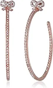 Betsey Johnson Medium Crystal Bow Hoop Earrings