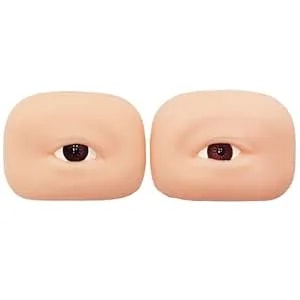 3d Silicone Fake Eyes Models, Soft Silicone Flexible Eyebrow Model For Practicing Piercing Suture Makeup Teaching, Realistic Rubber Eyes Board, Artificial Eye Skin,1 Pair