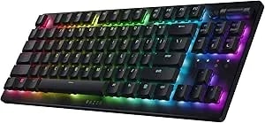 Razer Deathstalker v2 Pro Tkl Wireless Gaming Keyboard: Low Profile Optical Switches Linear Red - Hyperspeed Wireless & Bluetooth - Chroma Rgb - Up To 200 Hr Battery Snap Tap