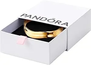 Pandora Essence Organically Shaped Broad Open Bangle - 14k Gold-Plated Bangle - Bracelet For Women - Includes Gift Box