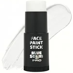Blue Squid Pro White Face Paint Stick - Xl (21g/0.75oz) Waterproof Body Paint For Adults & Kids Eye Black Baseball - Vegan Hypoallergenic Twist-Up Non-Toxic Makeup Stick For Cosplay, Sports
