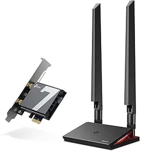TP-Link Wifi 7 BE9300 Pcie Wifi Card For Desktop PC(Archer TBE550E), Tri-Band Wireless Adapter, Bluetooth 5.4, Multicolor Status LED, Supports AMD/Intel Motherboard, Not Compatible With Windows 10