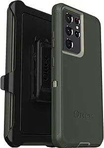 Otterbox Galaxy s21 Ultra 5g (Only) - Defender Series Screenless Edition Case - Lichen The Trek (Green) - Holster Clip Included - Non-Retail Packaging