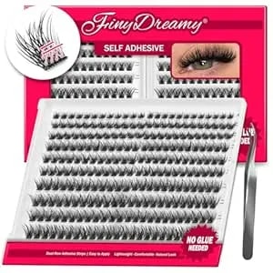 240pcs Self Adhesive Eyelashes Natural Lash Clusters Kit Volume Diy Self Adhesive Lash Clusters Pre Glued Eyelashes Clusters Reusable No Glue Needed No Remover No Residue