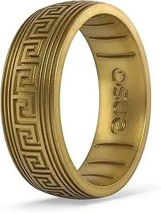Enso Rings Signature Etched Collection - Classic Etched Silicone Rings - Comfortable And Flexible Design - Made In Usa