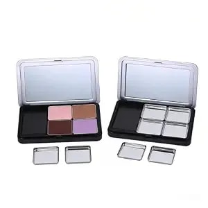 Empty Magnetic Makeup Palette, 2pc Portable Makeup Palette With Mirror Refillable Eyeshadow Palette Empty Lipstick Pallet For Eyeshadow Lipstick Blush Powder