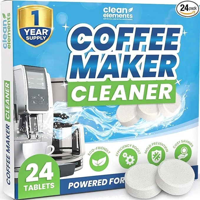 Coffee Maker Cleaner & Descaler Tablets For Coffee Pot & Machine, 24 Ct - Compatible With Keurig, Nespresso, Breville, Delonghi, Miele & Ninja Luxe Espresso & Drip Machines For Active Descaling