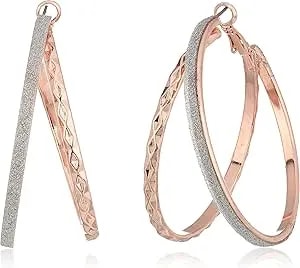Guess Update Glitter Paper Hoop Earrings