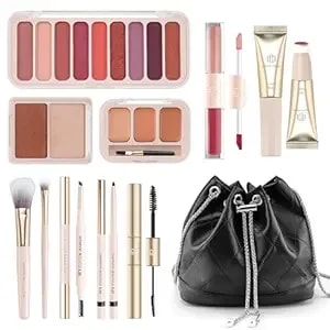 Color Nymph Makeup Sets For Women, Teen Girls With Travel-Friendly Makeup Kits Bag Included 9 Color Eyeshadow Palette Concealer Liquid Blush Eyeliner Lipgloss - #01