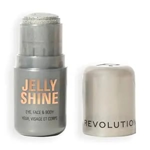 Revolution, Jelly Shine Shadow & Highlight Stick For Eyes, Face & Body With Pearlescent Shimmer Effect, Vegan & Cruelty-Free, Silver Moonlight