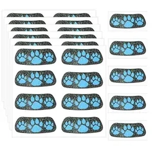Blulu 24 Pairs Glitter Paw Eye Black Temporary Tattoos Paw Face Tattoo Sticker Claws Sports Eyeblack Cheek Cheers For Football Baseball Softball Birthday Party Sports Fan Cheerleader Supplies(Blue)
