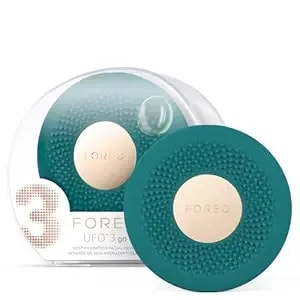 Foreo Ufo 3 Go Travel-Friendly Face Mask Skincare Device - Face Moisturiser - Anti-Aging - Red Light - Warming - Facial Massage - Compact - App-Connected - Evergreen