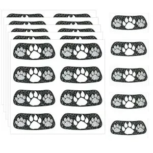 Blulu 24 Pairs Glitter Paw Eye Black Temporary Tattoos Paw Face Tattoo Sticker Claws Sports Eyeblack Cheek Cheers For Football Baseball Softball Birthday Party Sports Fan Cheerleader Supplies(Black)
