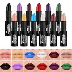 12 Colors Matte Lipstick Set - Gothic Vampire Dark Lipstick Kit, Black Purple Green Blue, Long Lasting Waterproof High Pigment Lip Color, Halloween Cosplay Makeup Gift For Women & Girls