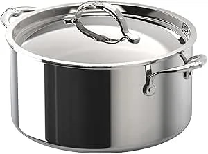 Hestan Probond Luxe 6-Quart Polished Professional Clad Stainless Steel Stock Pot With Lid