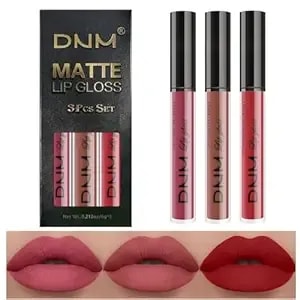 Bingbrush 3 Pcs Matte Liquid Lipstick Set, 24h Long Lasting Waterproof Smudge Proof Lip Stain, Velvet Finish Lip Gloss Makeup Gift Set For Women,Shade 10