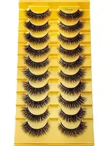 Diy Eyelash 3d Mink False Eyelashes 10 Pairs Set - Soft Fluffy Natural Looking Lashes, Short & Long Versatile Styles, Reusable Lightweight Eyelashes For Daily Wear & Professional Makeup (Df-42)