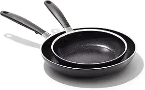 Oxo Nonstick 8” And 10” Frying Pan Set, Pfas-Free Ceramic Skillets, Dishwasher & Oven Safe, Stay-Cool Silicone Handle