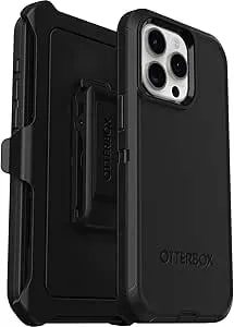 Otterbox Iphone 15 Pro Max (Only) Defender Series Case - Black, Screenless, Rugged & Durable, With Port Protection, Includes Holster Clip Kickstand (Ships In Polybag, Ideal For Business Customers)