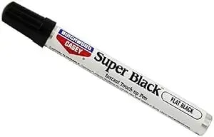 Birchwood Casey Long-Lasting Fast-Drying Super Black Touch-Up Pen For Deep Scratches And Worn Areas, Flat Black, 0.33 Ounce