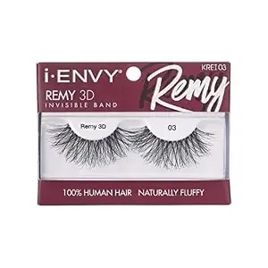 I-Envy Remy False Eyelashes 3d Collection, Invisible Band, 100% Human Hair Lashes (1 Pack)