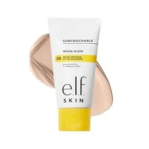 E.L.F. Skin Suntouchable Whoa Glow Spf 30, Sunscreen & Makeup Primer For A Glowy Finish, Made With Hyaluronic Acid, Vegan & Cruelty-Free, Packaging May Vary, Sunlight