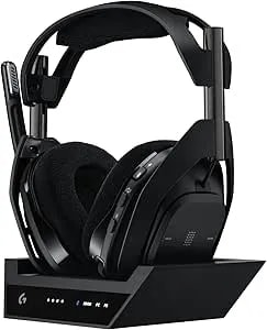 Logitech G Astro A50 X Omni-Platform Wireless Gaming Headset + Base Station For PS5, Xbox, PC Playsync Video & Audio Switcher, HDMI 2.1 4K 120Hz, 24hr Battery, 2.4GHz & BT-Black (Renewed)