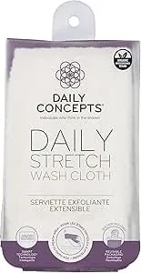 Daily Concepts - Daily Stretch Wash Cloth Reusable Packaging For Whole Body Exfoliation, Stretches Upto Three Times Its Size, Vigorous Texture Safe For All Skin Types 68g…