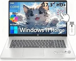 Hp 2025 Copilot Ai Laptop Computer For Business, 17.3" Hd+ Touchscreen, Intel 10-Core i5-1334u (Up To 4.6 Ghz), 16gb Ram 512gb Ssd, Fp Reader, Windows 11 Home, Wi-Fi 6, Numeric Keypad, W/Accessory
