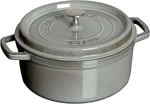 Staub Cast Iron 5.5-Qt Round Cocotte - Graphite Grey, Made In France