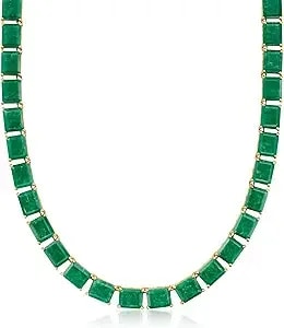 Ross-Simons 165.00 Ct. T.W. Emerald Necklace In 18kt Gold Over Sterling