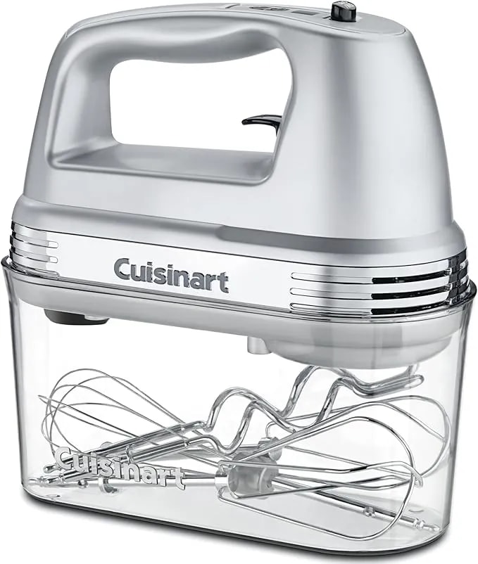 Cuisinart Electric Hand Mixer, 9 Speeds, Extra Long Beaters, 220w - 200w Mixer Electric Handheld Design With Adjustable Speed Settings, Dishwasher-Safe Beaters & A Beater-Eject Lever, Hm-90bcs