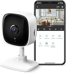 Tapo 2K Indoor Security Camera For Baby Monitor, Dog Camera W/Motion Detection, 2-Way Audio Siren, Night Vision, Cloud & SD Card Storage(Up To 512GB), Works W/Alexa & Google Assistant C110
