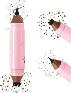 Dual Ended Rotating Freckle Pen & Freckle Stamp, 2 In 1 Waterproof Faux Freckles Pen For Natural Lifelike Look, Long Lasting & Quick Dry Magic Fake Freckles Stain For Sunkissed Makeup, 01# Brown