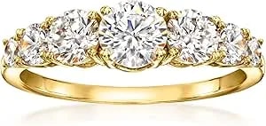Ross-Simons 1.70 Ct. T.W. Graduated Cz Ring In 18kt Gold Over Sterling