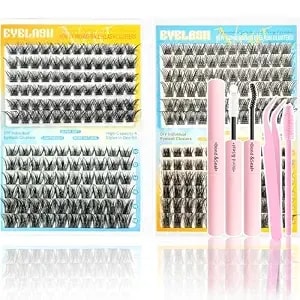 Diy Lash Clusters Extension Kit, 288pcs Natural Wispy Eyelash Clusters With Glue Tools For Home Application, 10-18mm D Curl Complete Starter Kit For Beginners