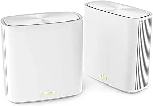 ASUS Zenwifi Whole-Home Dual-Band Mesh Wifi 6 System XD6 White - 2 Pack, Coverage Up To 5,400 Sq.Ft & 4+ Rooms, 5400Mbps, Aimesh, Lifetime Free Internet Security, Parental Control, Easy Setup