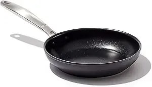 Oxo Enhanced 8" Frying Pan Skillet, Pfas-Free Ceramic Nonstick, Durable Hard Anodized Cookware, Scratch Resistant, Stainless Steel Handle, Good Grips, Dishwasher Safe, Oven Safe, Black
