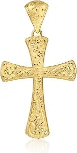 Ross-Simons Italian 18kt Gold Over Sterling Filigree Cross Pendant