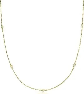 Ross-Simons 0.25 Ct. T.W. Bezel-Set Diamond Station Necklace In Sterling Silver