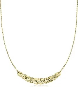Ross-Simons 18kt Gold Over Sterling Byzantine Center Necklace. 18 Inches