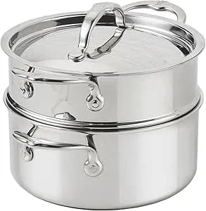 Hestan Probond Luxe 3-Quart Soup Pot & Stemer Insert Set, Professional Clad Stainless Steel Procore Tri-Ply Clad Construction, Polished Exterior, Induction & Oven Safe