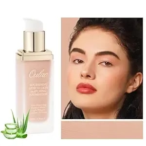 Oulac Foundation Make Up, Skincare Infused With Aloe Leaf And Vitamin E, Medium To High Coverage Liquid Foundation, Foundation Vegan 30ml, Shade：Nude 05