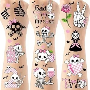 Bad Two Birthday Temporary Tattoos For Kids - 200+ Bad Two Fake Tattoo For 2nd Birthday Party Decorations, Funny Favors Supplies Stickers For Girls(8 Sheets)