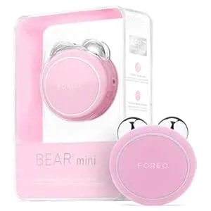 Foreo Bear Mini Microcurrent Facial Device - Face Sculpting Tool - Firm & Contour - Reduce Double Chin - Non-Invasive - Increases Absorption Of Facial Skin Care Products - Pearl Pink