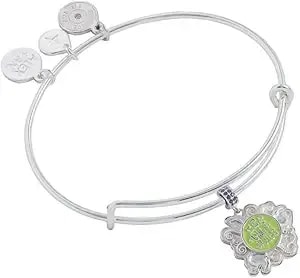 Alex And Ani Beetlejuice® Bangle - Bold Stripe Design, Silver Black Logo, Nickel-Free, Add Spooky Flair To Everyday Stack, Women'S Fashion Bracelet